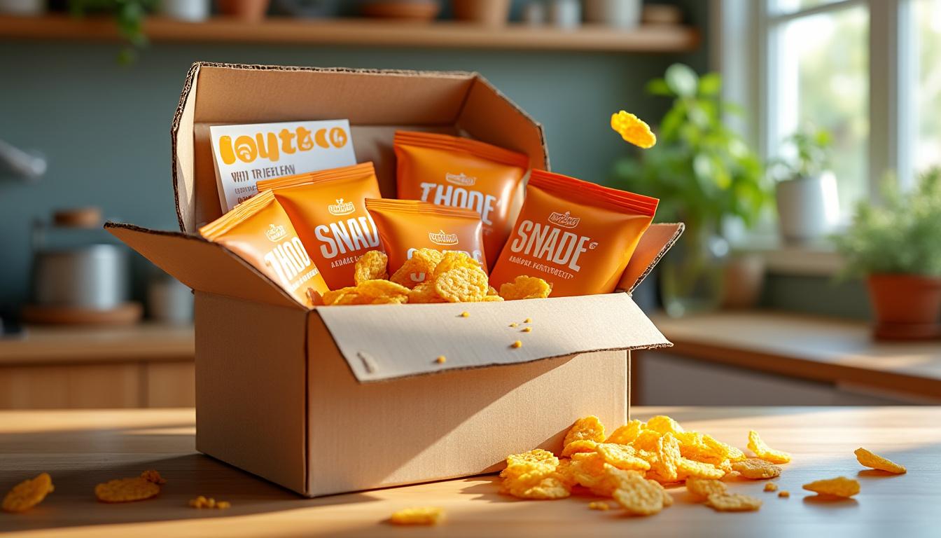 découvrez en vidéo l'unboxing d'un colis gourmand rempli de snacks au cheddar, suivi d'une dégustation savoureuse pour éveiller vos papilles.
